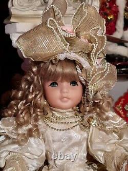 Maryse Nicole Goldie Vintage 1990 Full Body Porcelain Doll Victorian Christmas