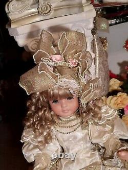 Maryse Nicole Goldie Vintage 1990 Full Body Porcelain Doll Victorian Christmas