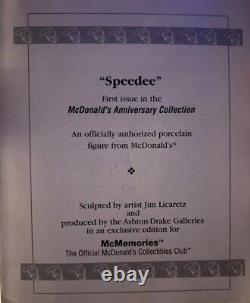 McDonald's 1995 Anniversary Collection Speedee Porcelain Doll 1st Edition NIB