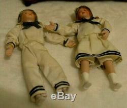 Miniature Doll Porcelain Sailor Dollhouse 112 Boy Girl Pair Nautical Vintage