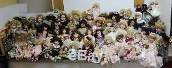 Mixed Lot of 68 Porcelain Dolls & Stands Vintage to Modern