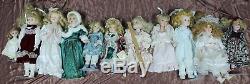 Mixed Lot of 68 Porcelain Dolls & Stands Vintage to Modern