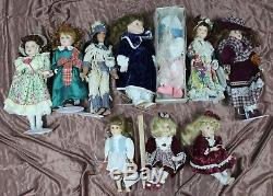 Mixed Lot of 68 Porcelain Dolls & Stands Vintage to Modern