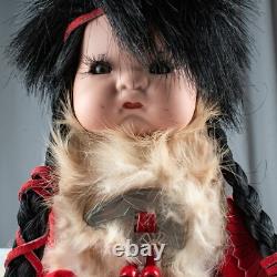 Native American Indian Porcelain Vintage Papoose Cheyenne Boy Doll