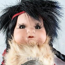 Native American Indian Porcelain Vintage Papoose Cheyenne Boy Doll
