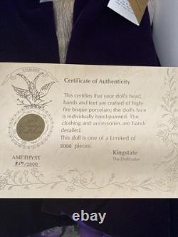 New In Box Prestige Collection Amethyst Porcelain Doll Vintage New Never Opened