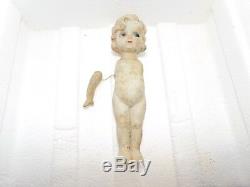 OLD 3 BISQUE PORCELAIN VINTAGE 3-7 INCH DOLLS Made in Japan, Hinged arms on 2