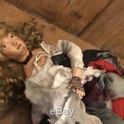 OOAK Jack the Ripper Victim Doll Vintage reworked Wax Headed Doll Gothic