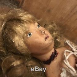 OOAK Jack the Ripper Victim Doll Vintage reworked Wax Headed Doll Gothic