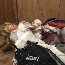 OOAK Jack the Ripper Victim Doll Vintage reworked Wax Headed Doll Gothic