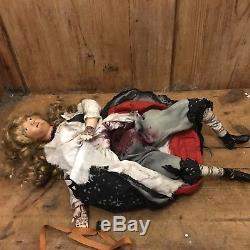 OOAK Jack the Ripper Victim Doll Vintage reworked Wax Headed Doll Gothic