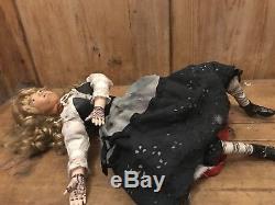 OOAK Jack the Ripper Victim Doll Vintage reworked Wax Headed Doll Gothic