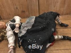 OOAK Jack the Ripper Victim Doll Vintage reworked Wax Headed Doll Gothic