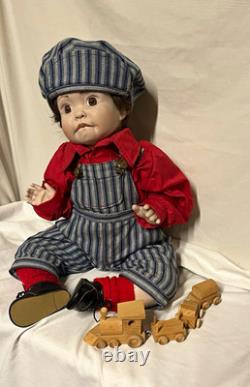OOAK Porcelain Boy Doll Handmade One of a Kind Collectible Vintage Railroad