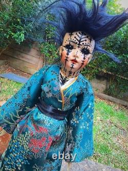 OOAK Porcelain Japanese Witch Doll Aiko Witch 45 cm