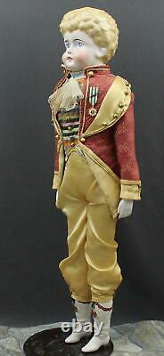 OUTSTANDING LARGE GERMAN ANTIQUE MALE CHINA DOLL by'KLING