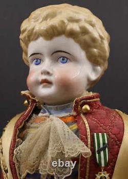 OUTSTANDING LARGE GERMAN ANTIQUE MALE CHINA DOLL by'KLING