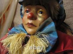 Old Adult Collectors Doll Puppen fur Erwachsene Sammler Antique Large CLOWN 24