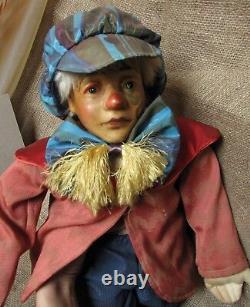 Old Adult Collectors Doll Puppen fur Erwachsene Sammler Antique Large CLOWN 24