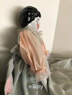 Old Victorian Ceramic Curly Hair Vintage China Doll 17.25 Tall