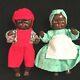 Pair Black Americana Dolls Vintage Jointed Bisque Porcelain Boy And Girl, 5