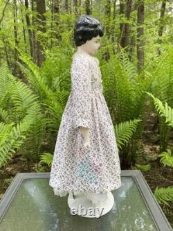 PORCELAIN DOLL 21 FINE CHINA SHOULDER HEAD ARMS and LEGS BLACK HAIR GERMAN