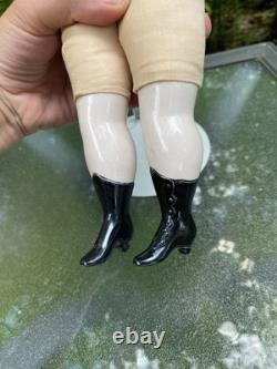 PORCELAIN DOLL 21 FINE CHINA SHOULDER HEAD ARMS and LEGS BLACK HAIR GERMAN