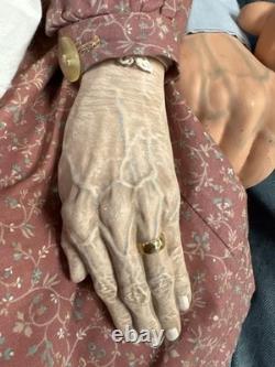 Pair Of William Wallace 32 Grandma & Grandpa Porcelain Farmer Dolls