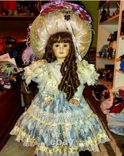 Pat Loveless 20 inch Antique French Reproduction Jumeau Doll Crystal Blue Ice