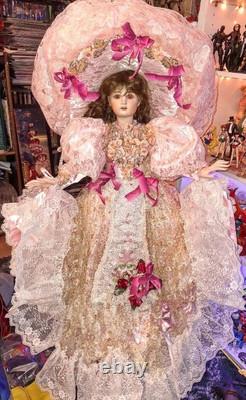 Pat Loveless Victorian Jumeau Pink Satin Antique Reproduction Doll