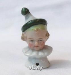 Pierrette Pierrot Pin Cushion Half Doll Lady Porcelain Germany Figurine Vtg