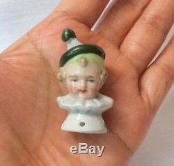 Pierrette Pierrot Pin Cushion Half Doll Lady Porcelain Germany Figurine Vtg