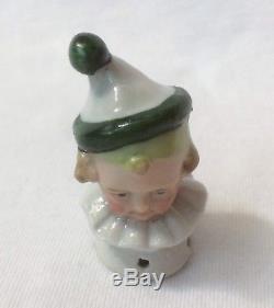 Pierrette Pierrot Pin Cushion Half Doll Lady Porcelain Germany Figurine Vtg