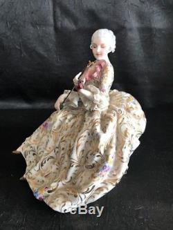 Porcelain Capodimonte, Collezione Fabris, Vintage Lady Violinist Figurine Doll