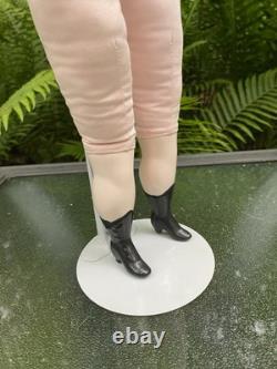 Porcelain Doll 20 Black Haired China Head Doll On Replaced Cloth Body