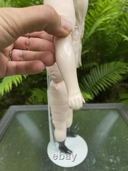 Porcelain Doll 20 Black Haired China Head Doll On Replaced Cloth Body