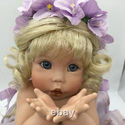 Porcelain Doll Cindy Marschner Rolfe VIOLET Purple Flowers Blonde Hair