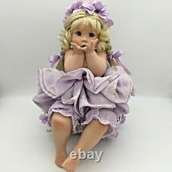 Porcelain Doll Cindy Marschner Rolfe VIOLET Purple Flowers Blonde Hair