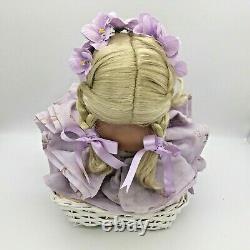 Porcelain Doll Cindy Marschner Rolfe VIOLET Purple Flowers Blonde Hair