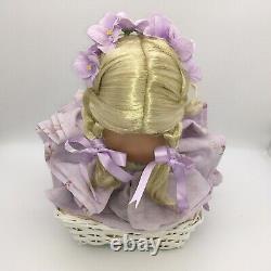 Porcelain Doll Cindy Marschner Rolfe VIOLET Purple Flowers Blonde Hair