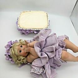 Porcelain Doll Cindy Marschner Rolfe VIOLET Purple Flowers Blonde Hair