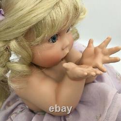 Porcelain Doll Cindy Marschner Rolfe VIOLET Purple Flowers Blonde Hair