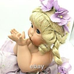 Porcelain Doll Cindy Marschner Rolfe VIOLET Purple Flowers Blonde Hair