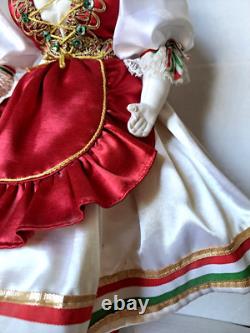 Porcelain Doll Hungarian Collectible Authentic Dress Handmade Large 21 Vintage