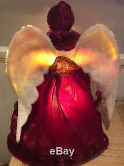 Porcelain Doll Light Up Christmas Angel Tree Topper Electric Red Vintage Style