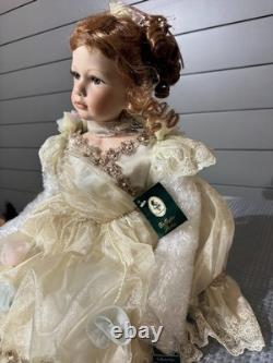 Porcelain Dolls Set Geppedo Elizabeth and Shelly 27'' and 11'