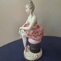 Porcelain Dresden Doll Ballerina Figurine Rare 8 Lace Skirt ceramic vintage