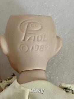 Porcelain Fairy Dolls Lot 3 Paul 1989 Handmade Clothing Glass Green Eyes Vintage