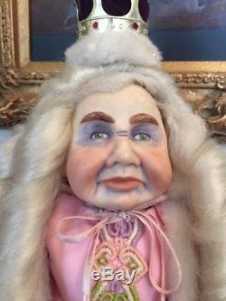 Porcelain doll, Vintage 1980 ELFIN QUEEN, Wicket Originals Faith Wick