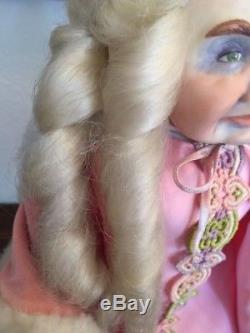 Porcelain doll, Vintage 1980 ELFIN QUEEN, Wicket Originals Faith Wick